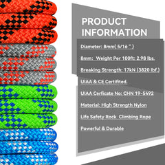 SEAMUS 8mm Accessory Rope-GRAY