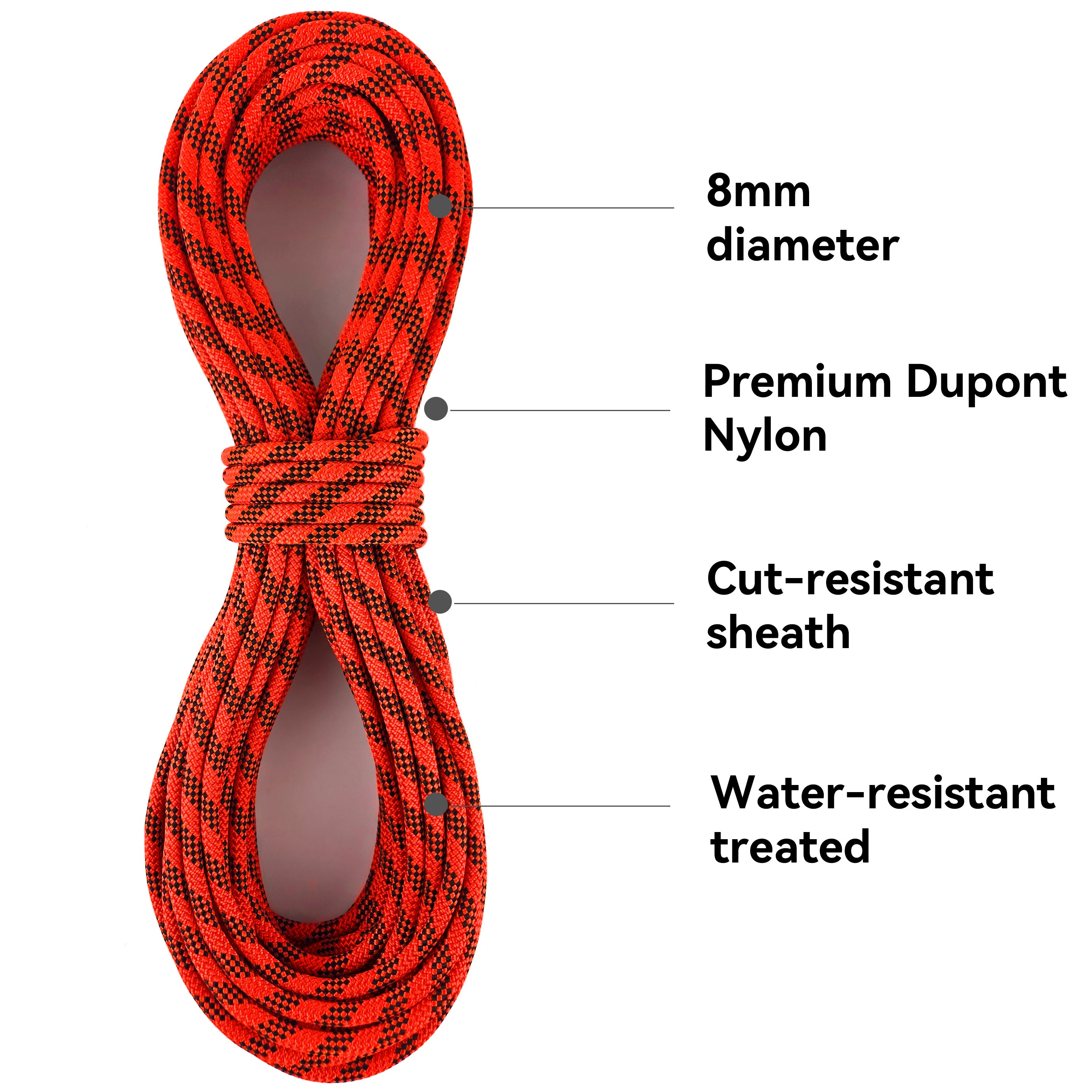 SEAMUS 8mm Accessory Rope-ORANGE