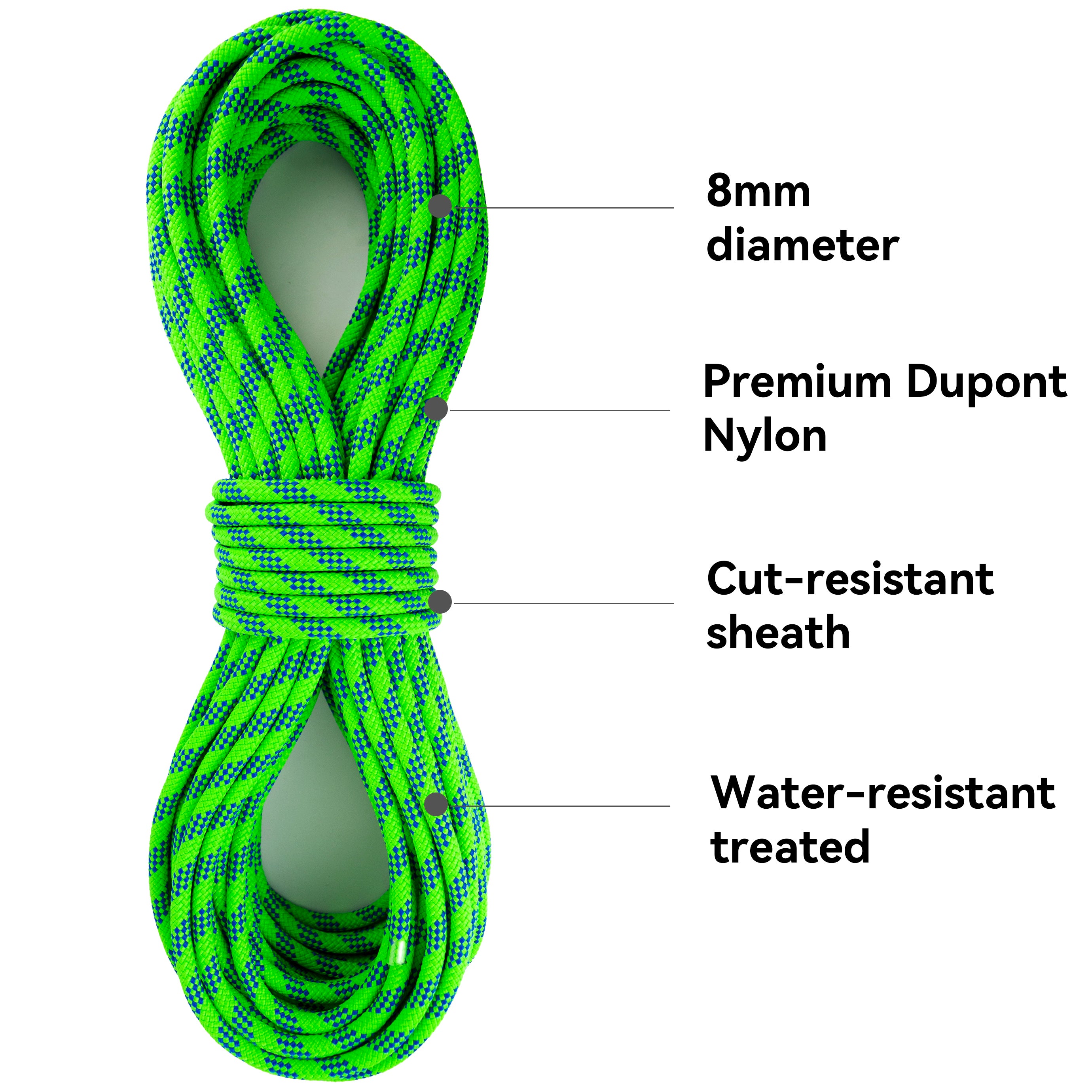 SEAMUS 8mm Accessory Rope-GREEN