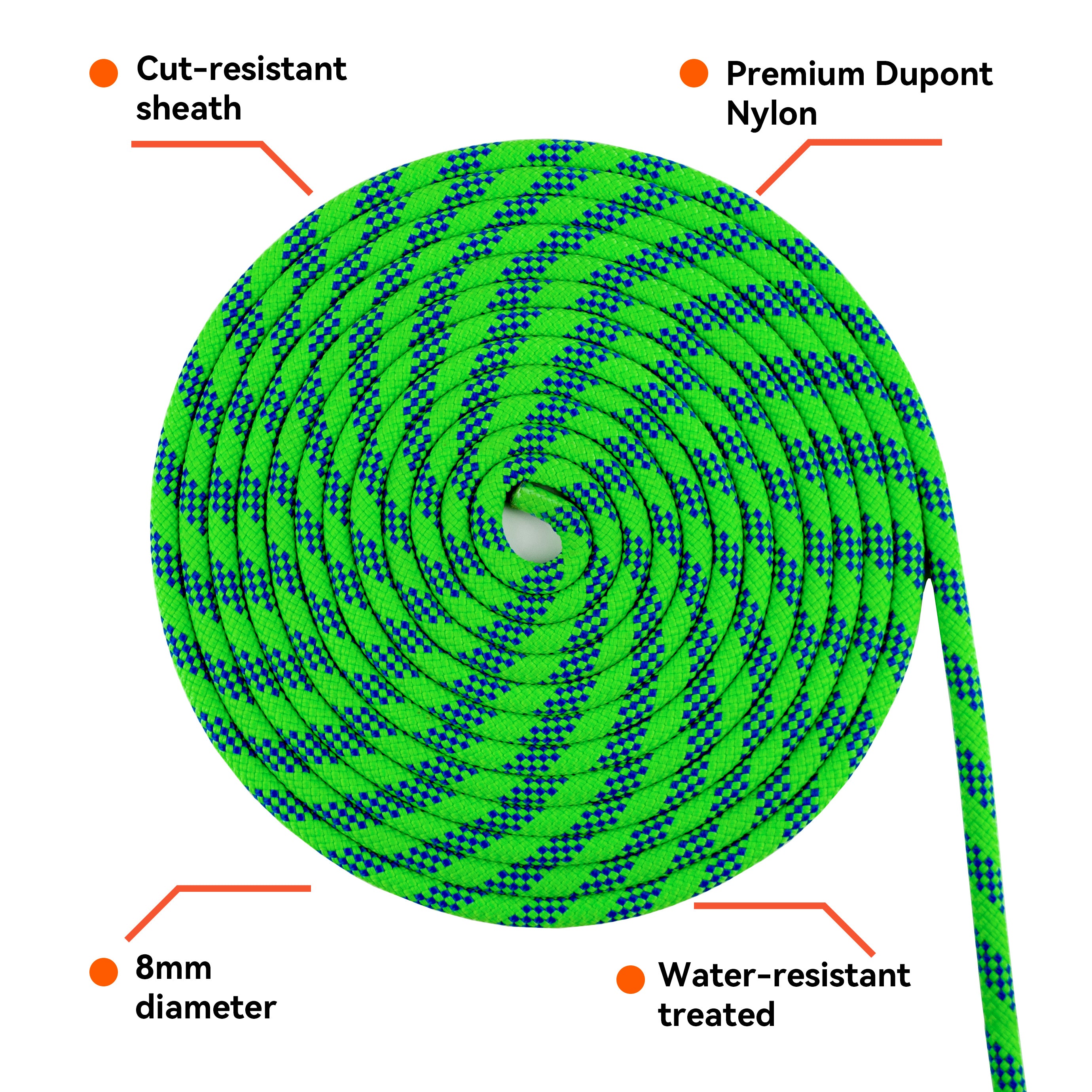 SEAMUS 8mm Accessory Rope-GREEN